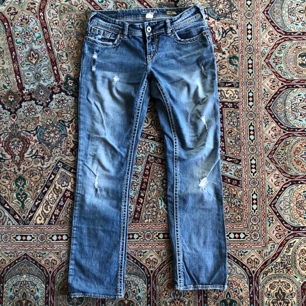 Silver Boot Cut Jeans